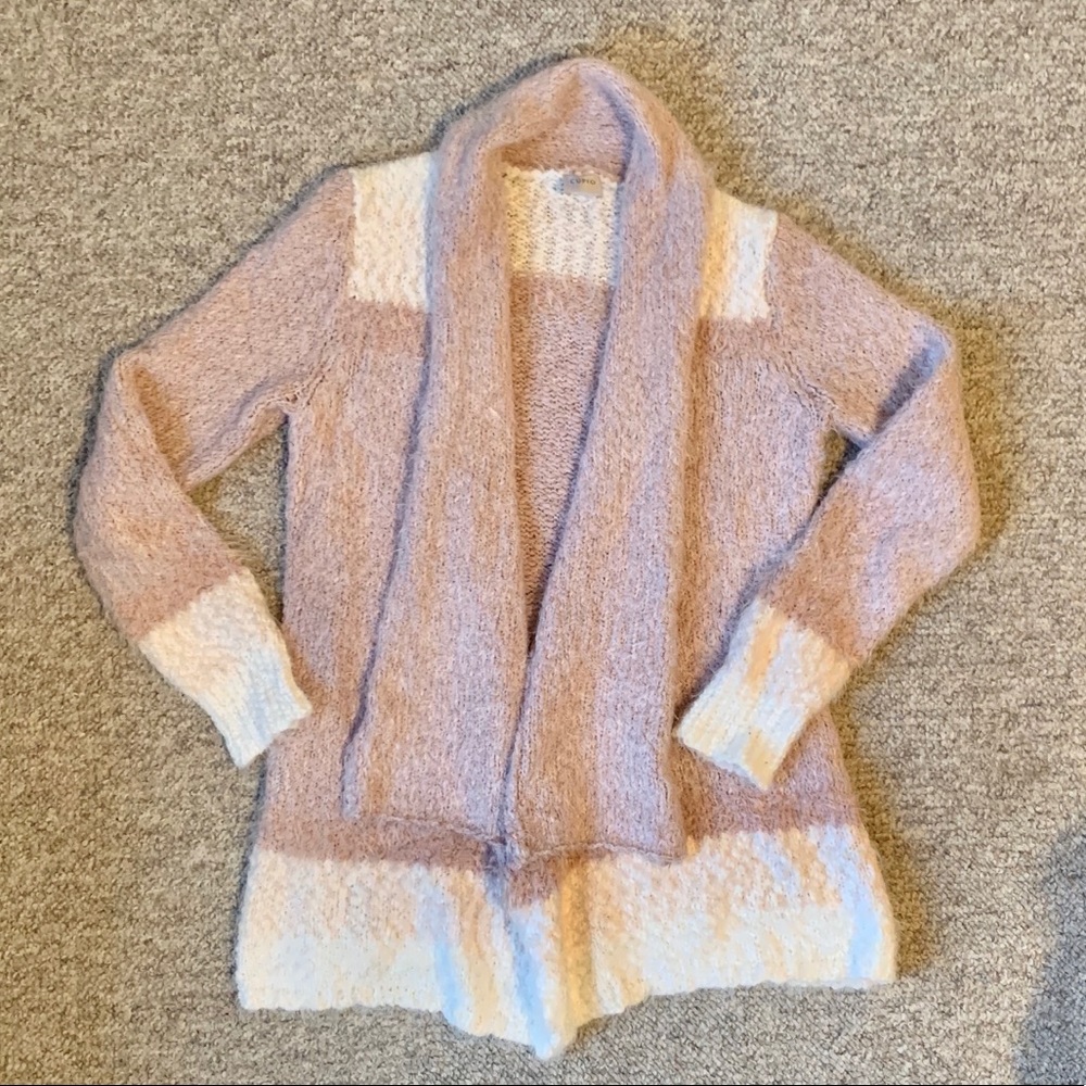 Cupid Fuzzy Open Front Cardigan Sweater